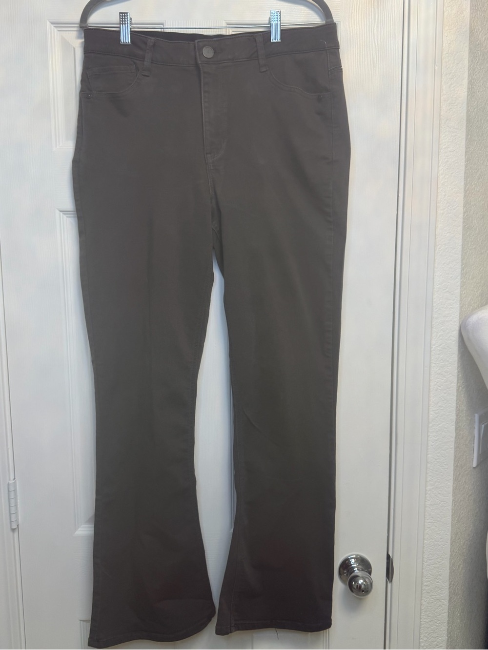 Democracy Ab Solution Brown Flare Pants High Rise Stretch Size 14 EUC